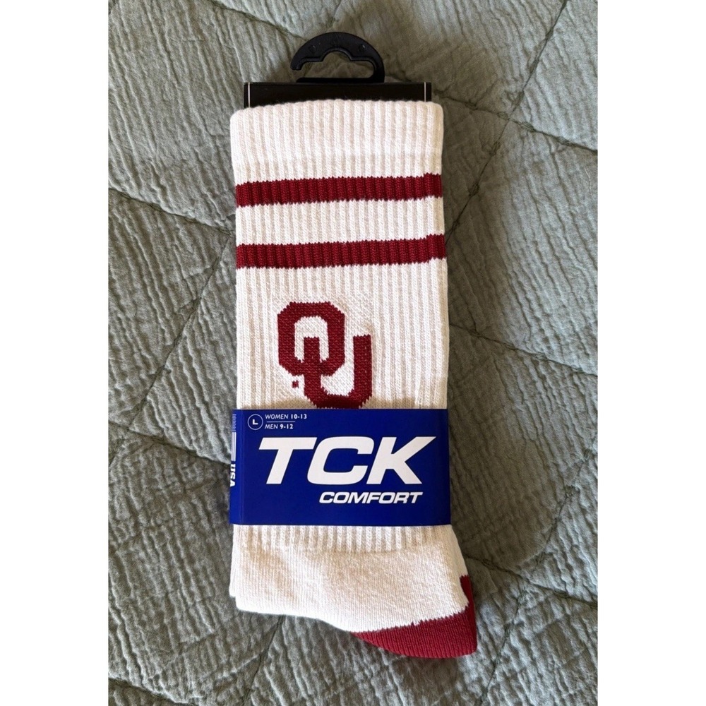 Oklahoma Sooners  Vintage Retro‎  Crew Socks NWT TCK  Adult Large College